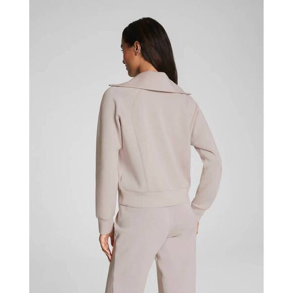 NEW SPANX air essentials half zip sweatshirt in french grey - Picture 4 of 6